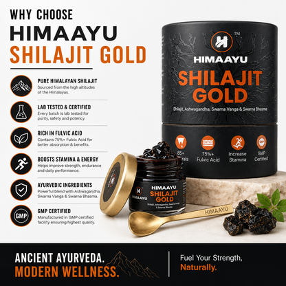 Shilajit Gold Resin | 100% Pure Himalayan Shilajit | Rich in Fulvic Acid & 84+ Trace Minerals