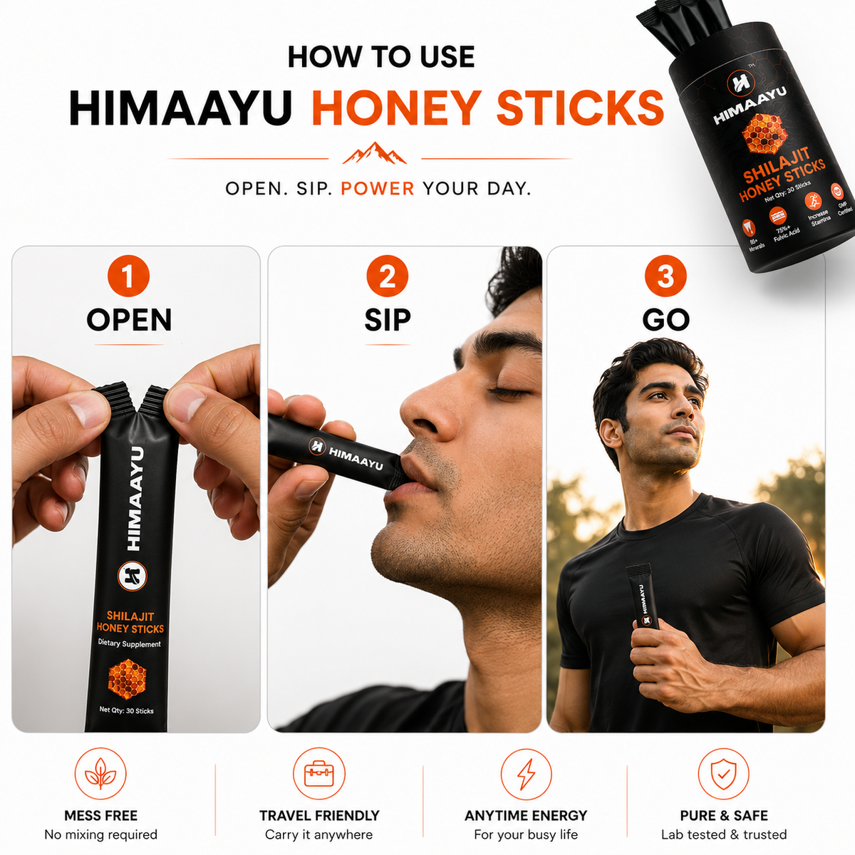 Himaayu Shilajit Honey Stick Gold