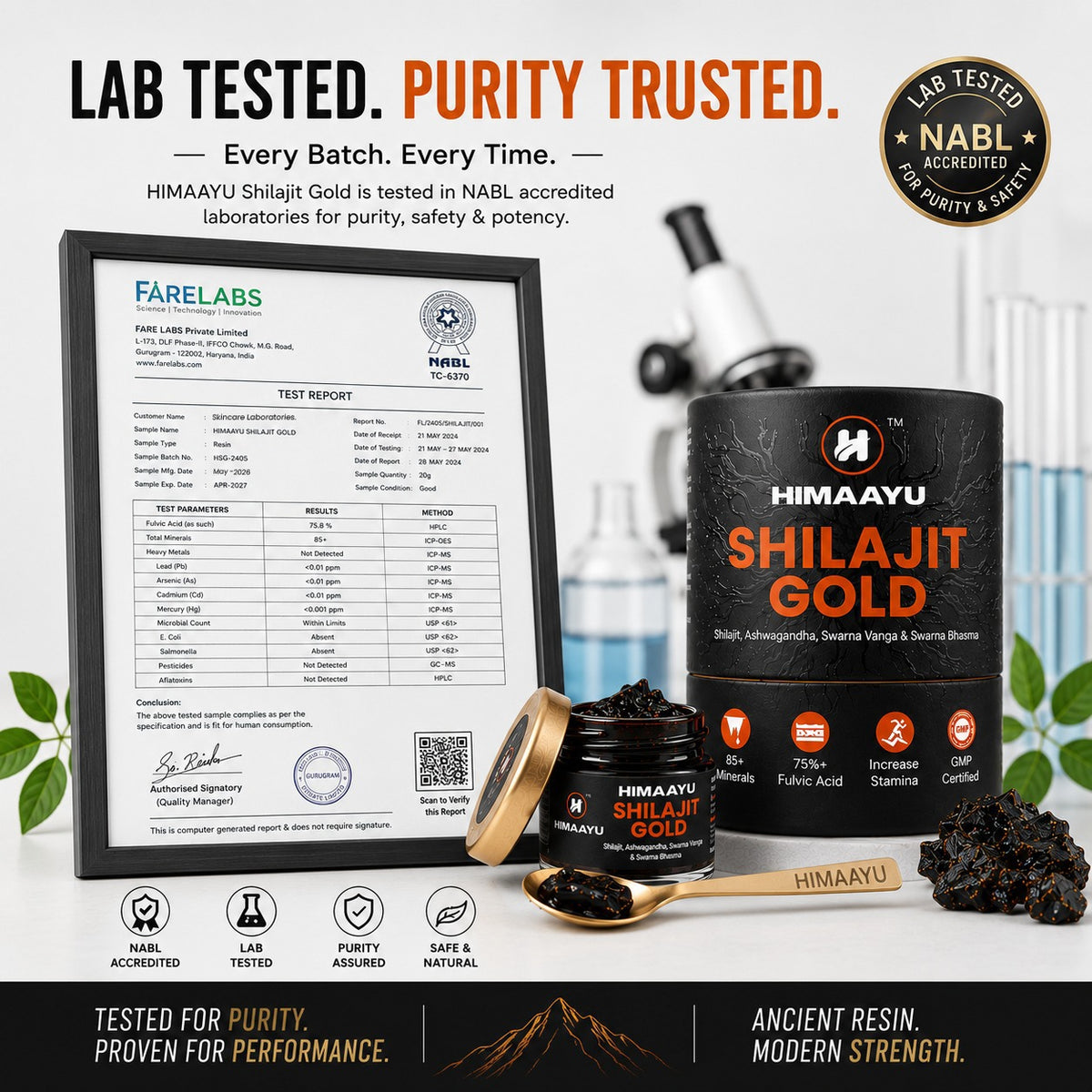 Shilajit Gold Resin | 100% Pure Himalayan Shilajit | Rich in Fulvic Acid & 84+ Trace Minerals