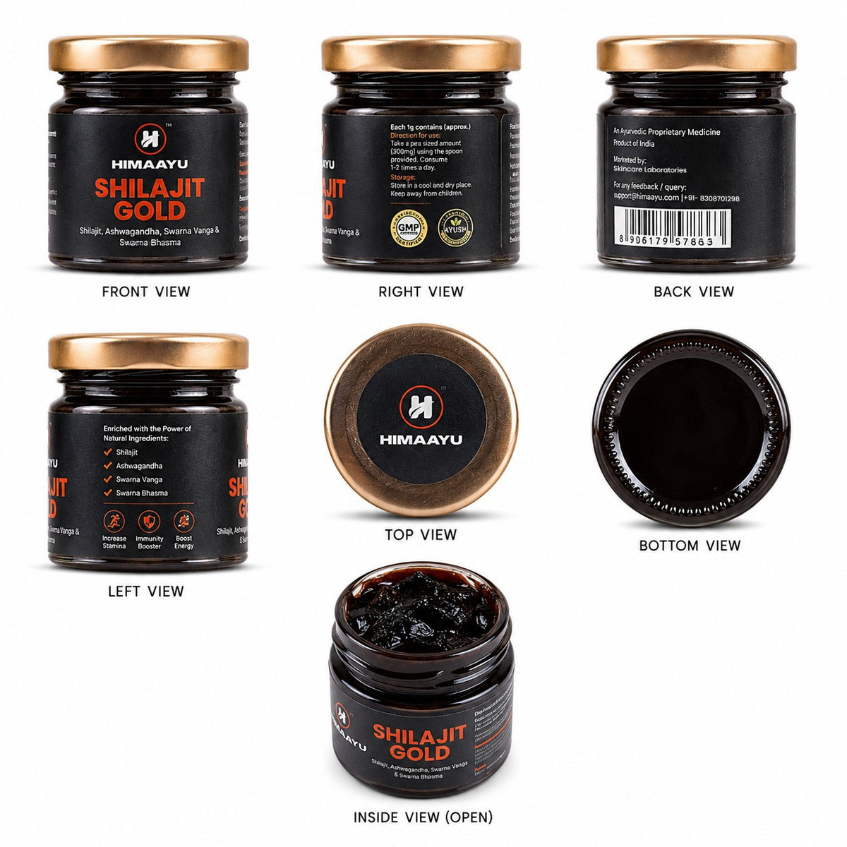 Shilajit Gold Resin | 100% Pure Himalayan Shilajit | Rich in Fulvic Acid & 84+ Trace Minerals