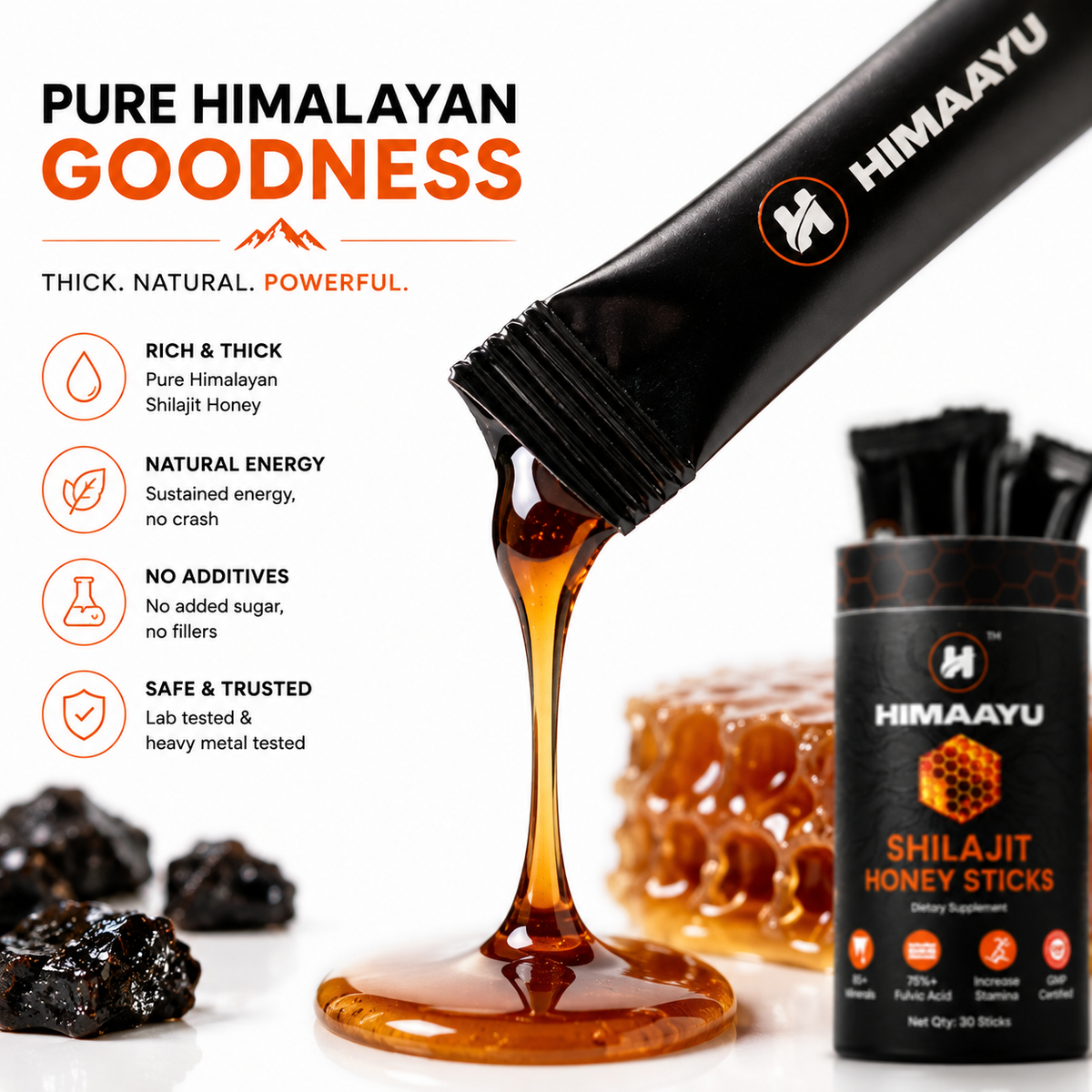 Himaayu Shilajit Honey Stick Gold